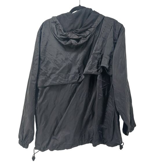 Champs Windbreaker Athletic Black Pockets Drawstring Size M - Picture 2 of 13